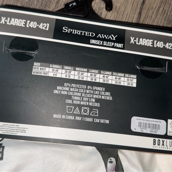 Studio Ghibli Spirited Away No Face & Bath Tokens Sleep Pants XL NWT Box Lunch - Picture 5 of 5